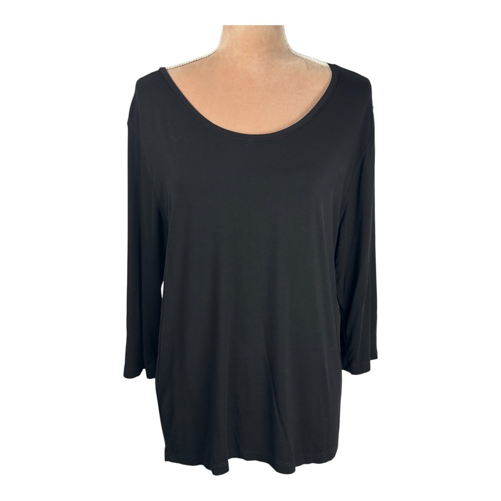 Rip Skirt Womens‎ XL Top Black Knit 3/4 Sleeve Stretch Comfy Cover Up Neutral